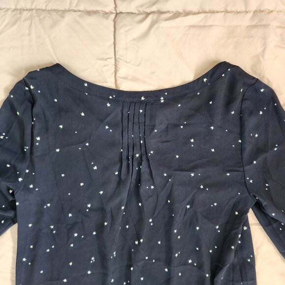 Maeve Anthropologie Teni blue star laser cut blouse top shirt - Picture 4 of 12